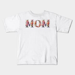 MOM Flower Text Kids T-Shirt